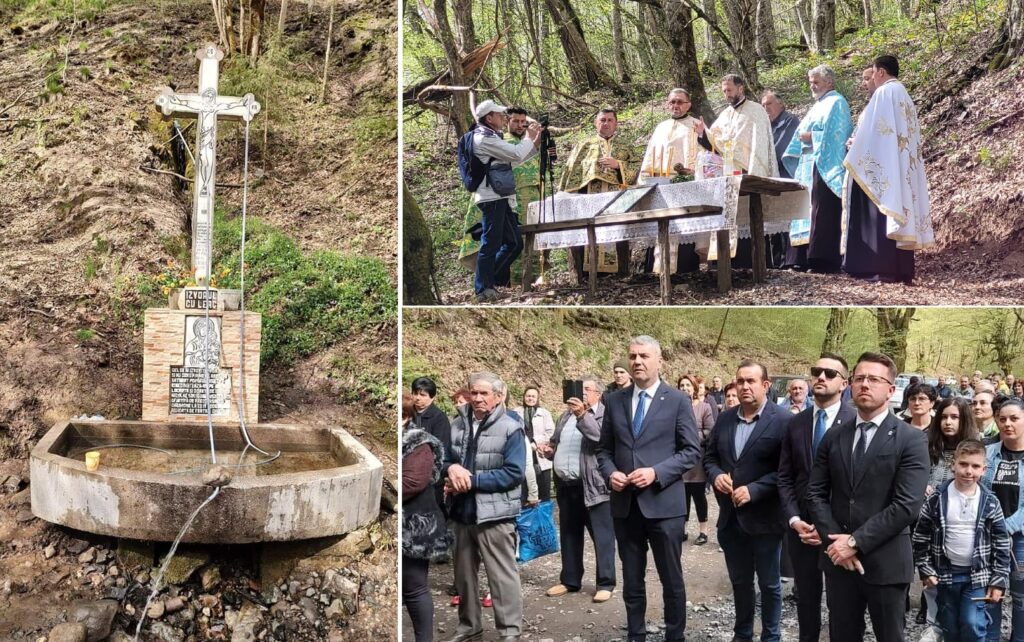 Numeroși credincioși au participat la ceremonia de la „Izvorul de Leac” din satul Ciungani