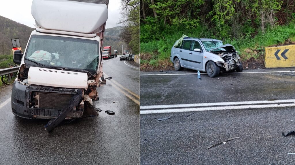 Accident grav la Negreni pe DN1E60, Cluj – Oradea: O mașină a fost făcută praf