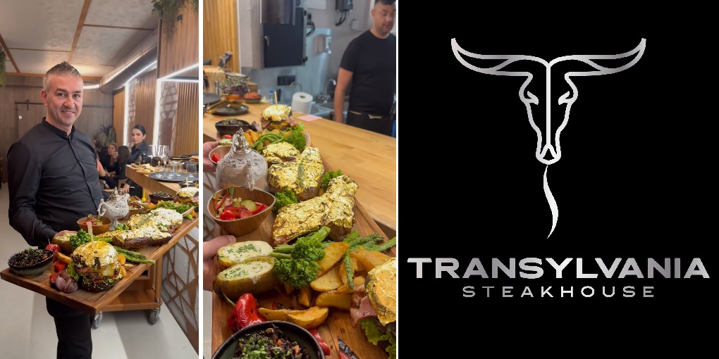 (VIDEO) Un platou de mâncare cu foiță de aur costă 6.000 de lei, la un steakhouse din Cluj