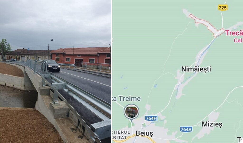 Pod nou la Nimăești! Bolojan: Până la construcția noului pod traversarea văii se făcea pe un pod cu grinzi de lemn
