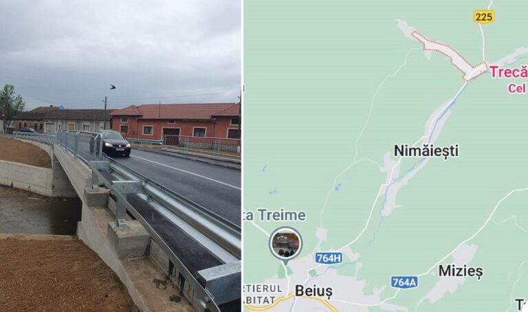 Pod nou la Nimăești! Bolojan: Până la construcția noului pod traversarea văii se făcea pe un pod cu grinzi de lemn