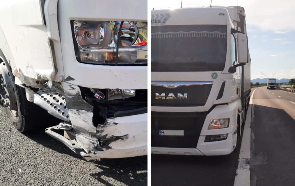 Un TIR a intrat în parapet pe autostrada A1 Sebeș-Deva, pe tronsonul Simeria și Orăștie