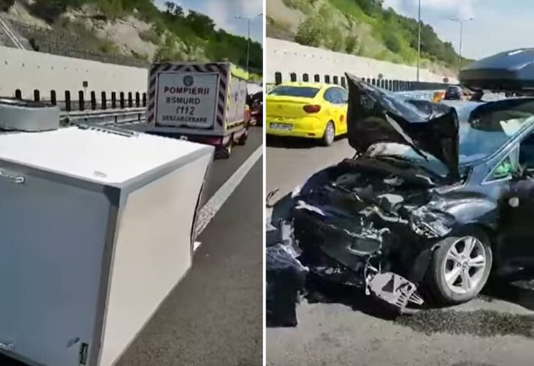Trafic blocat pe o bandă pe A1 Ilia-Deva: Un bărbat s-a rănit după ce a intrat cu mașina în parapet