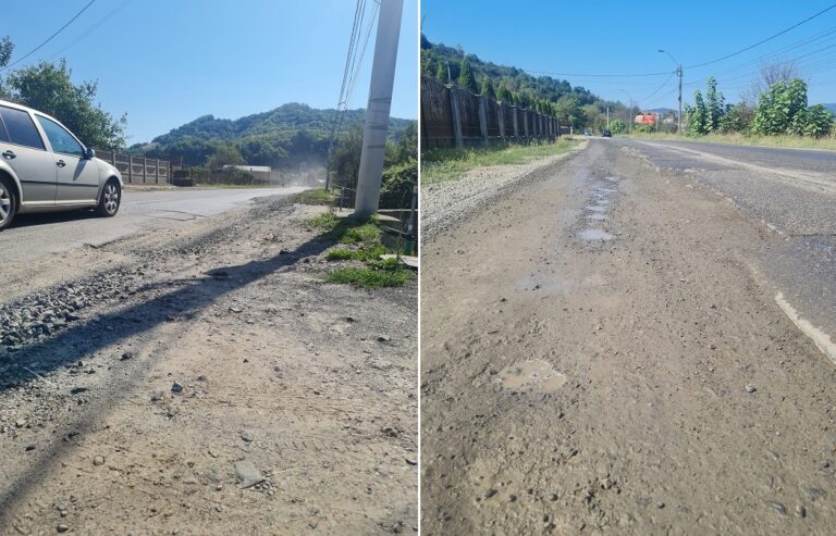 Ienci: Pe strada Moților din Brad sunt cratere impracticabile chiar pentru mașinile offroad. Puneți vieți în pericol și distrugeți sute de mașini!