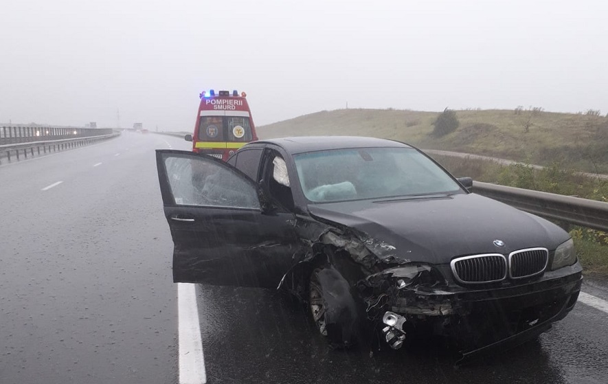 Accident pe Autostrada Transilvania: Furtuna a fost un real pericol pentru șoferi!