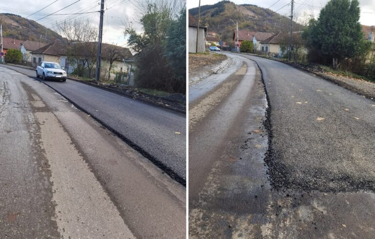 (VIDEO) Florin Cazacu: Au început lucrările de turnare covor asfaltic pe unele segmente din drumul Brad – Crișcior