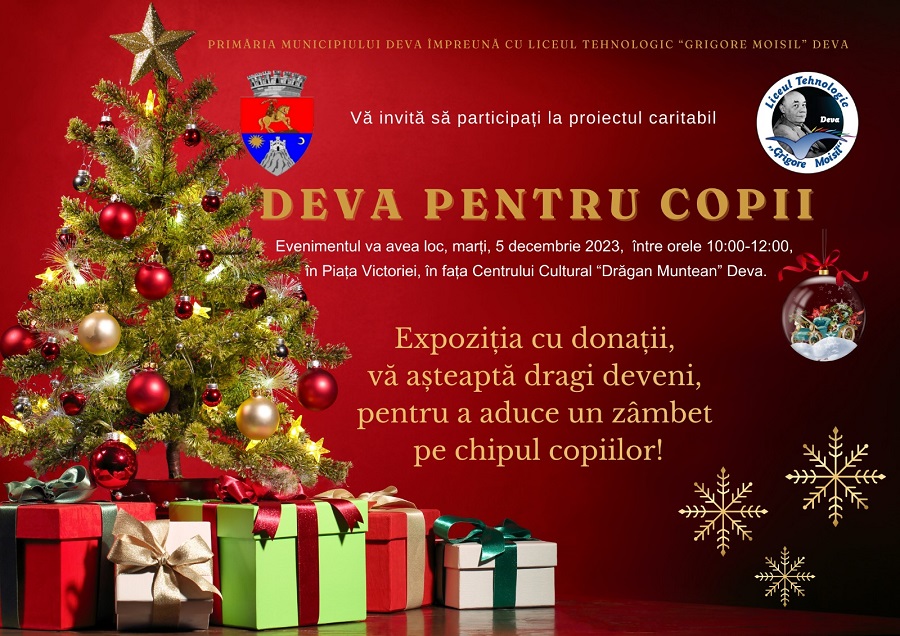 Devenii sunt invitați la evenimentul caritabil „Deva pentru Copii”