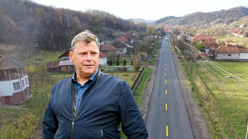Florin Cazacu: A fost turnat primul strat de asfalt pe segmentul de drum Brad-Criscior, DN 74