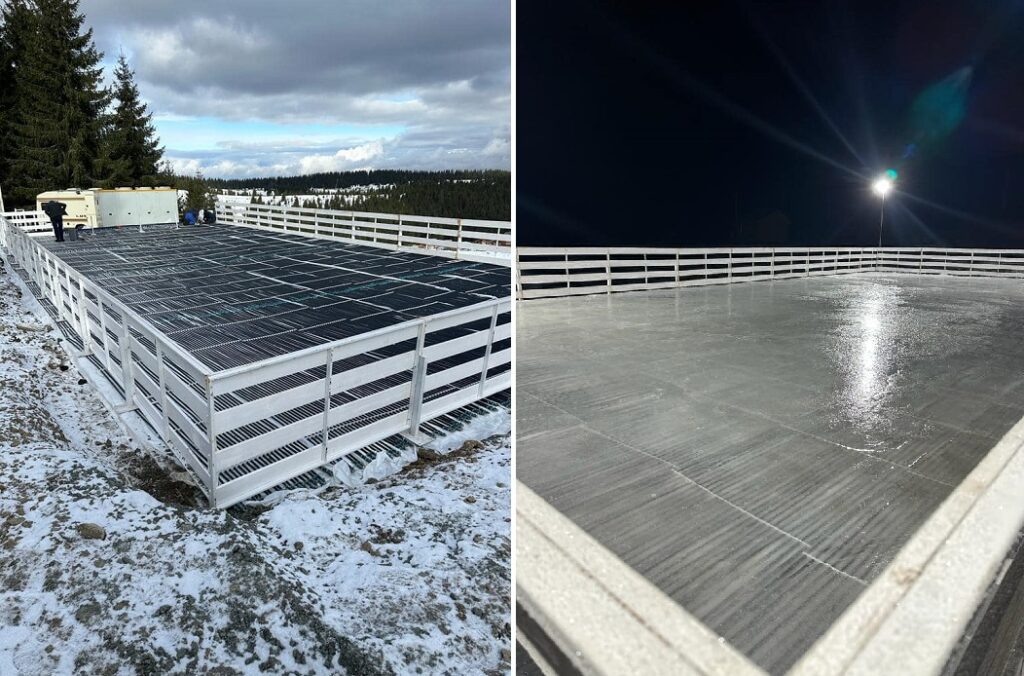 Se lucrează intens pentru a inaugura cât de curând primul patinoar din Mărișel