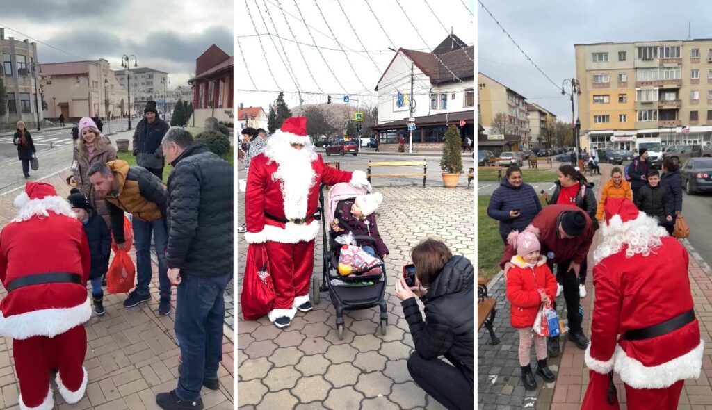 Moș Crăciun a ajuns și în acest an la Brad! Tinerii PSDiști l-au însoțit prin oraș