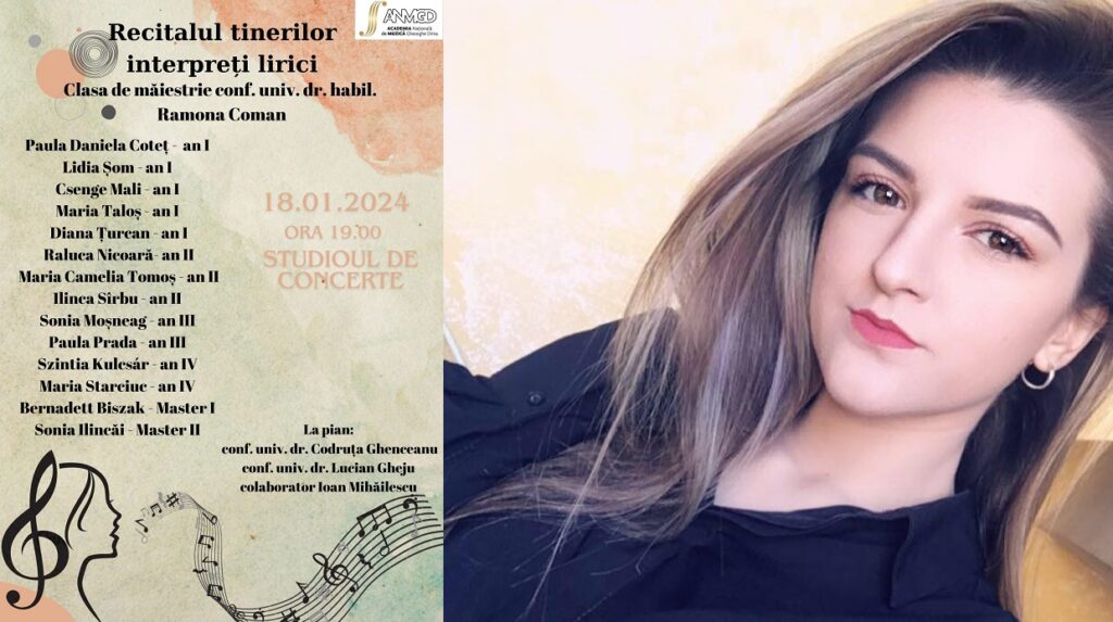 Paula Prada ne va înCânta la Recitalul Tinerilor Interpreți Lirici