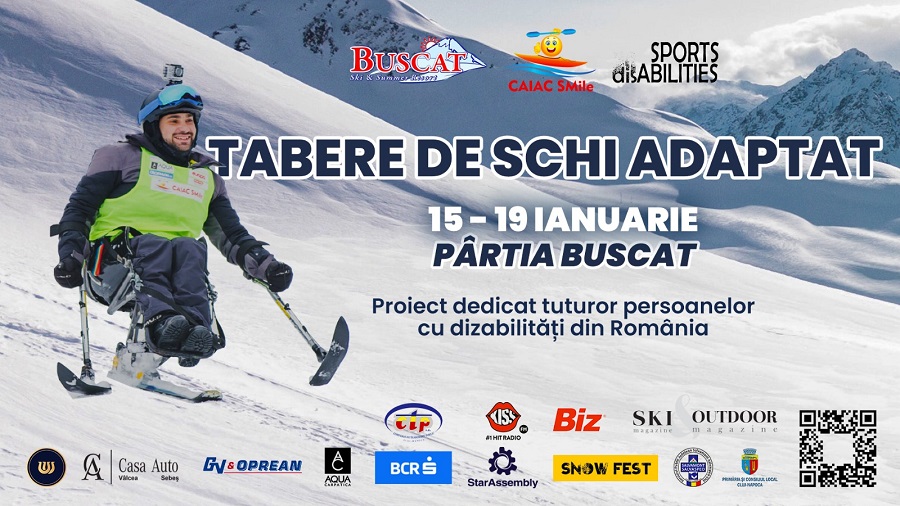 Încep taberele de schi adaptat persoanelor cu dizabilități la Buscat