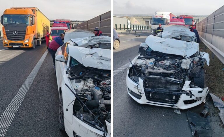 Un accident rutier s-a petrecut pe autostrada A1, pe sensul de mers Ilia-Deva
