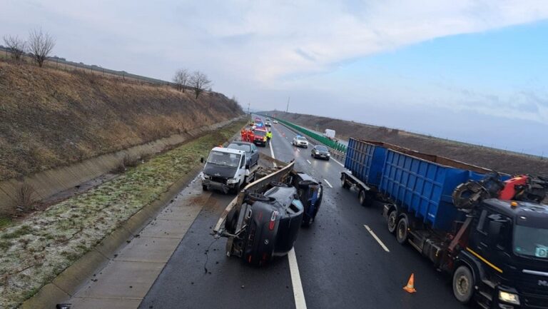 Un accident s-a produs pe Autostrada A1, între Orăștie și Sebeș