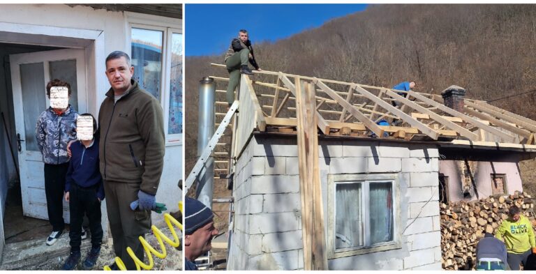 Le ploua în casa, le-au refăcut acoperișul: Doi copii crescuți de o bătrânică de 75 de ani au fost ajutați de sătenii inimoși din Lupșa