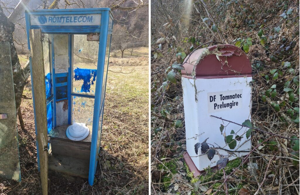 Ingeniozitatea moțului: O cabină Romtelecom a fost transformată în toaletă, într-un sat din Apuseni