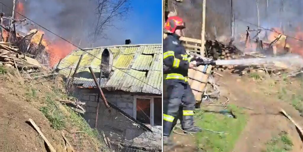 Incendiu puternic la o locuință aflată în satul Dăroaia din Roșia Montană
