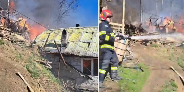 Incendiu puternic la o locuință aflată în satul Dăroaia din Roșia Montană