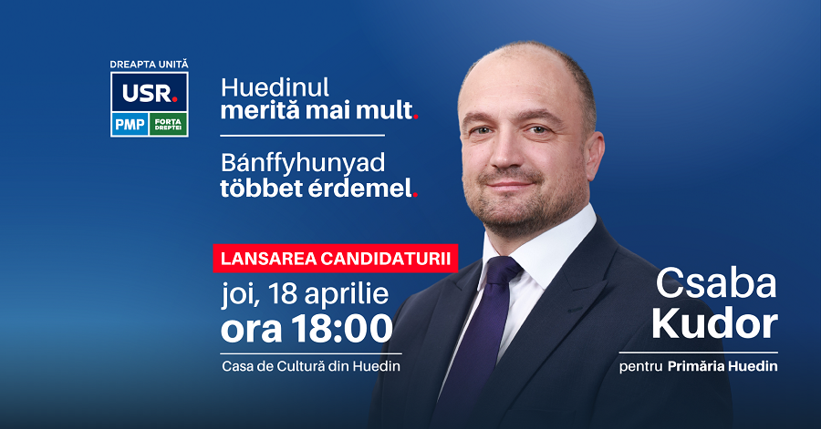 Csaba Kudor, omul care vrea să pună Huedinul pe hartă sau Csaba Kudor, omul care crede în Huedin