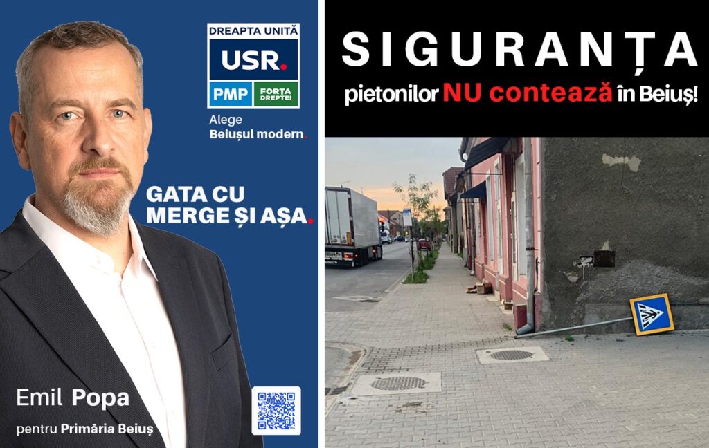 Emil Popa: În Beiuș siguranța pietonilor nu prea contează