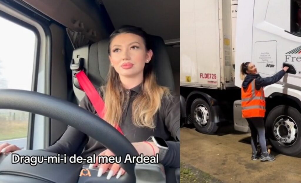 Flavia, o șoferiță din Ardeal, conduce un camion de 40 de tone în Anglia: „Își scot pălăria cam toți colegii de breaslă”