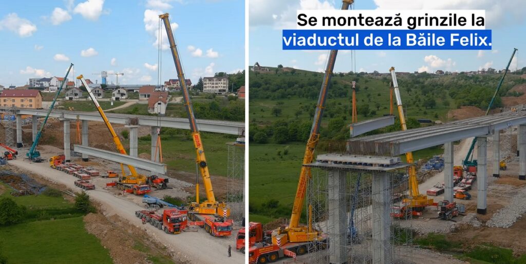 (VIDEO) Ilie Bolojan: Primele 20 de grinzi din cele 40 de la viaductul din Băile Felix au fost montate