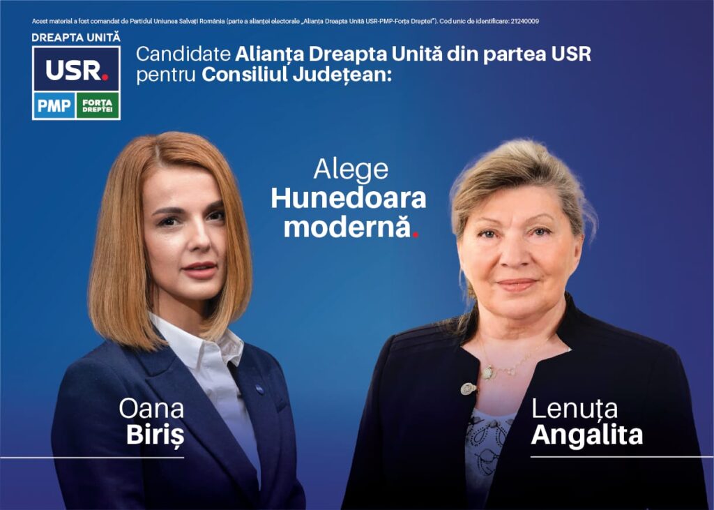 Profesioniști de excepție, cu viziune modernă: Echipa USR de pe lista Alianței Dreapta Unită pentru Consiliul Județean Hunedoara