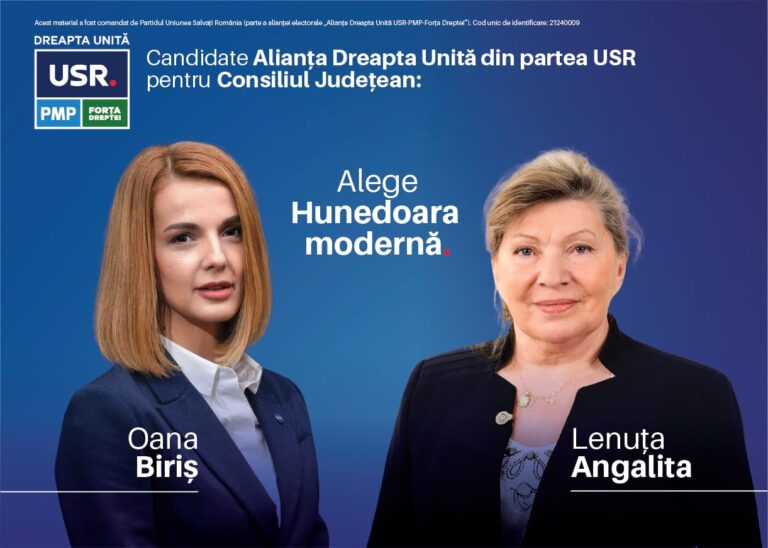 Profesioniști de excepție, cu viziune modernă: Echipa USR de pe lista Alianței Dreapta Unită pentru Consiliul Județean Hunedoara