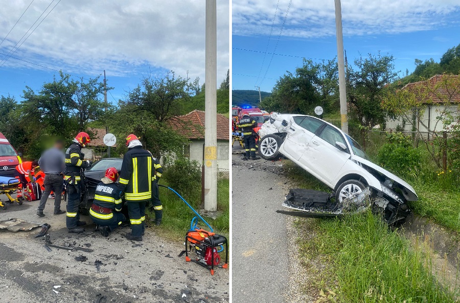 Accident cu trei mașini în Vânători, Ciucea: Un elicopter SMURD a aterizat la fața locului!