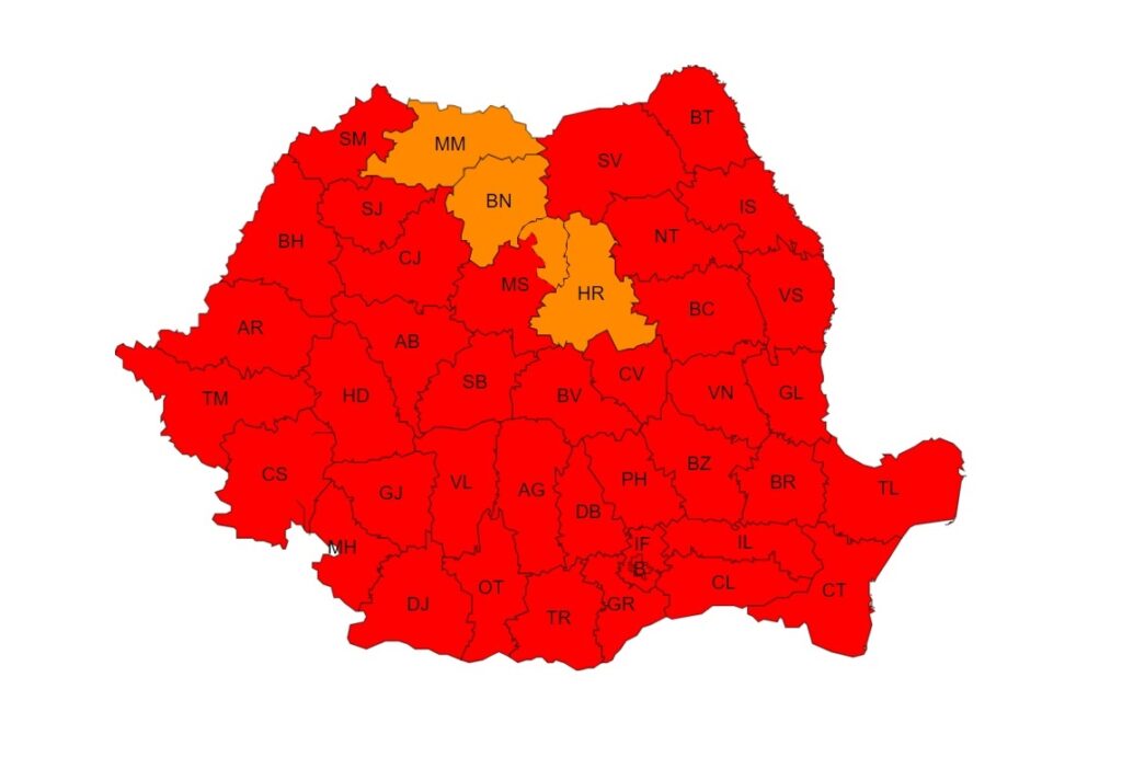 Cod roșu de caniculă în Crișana și Transilvania până miercuri