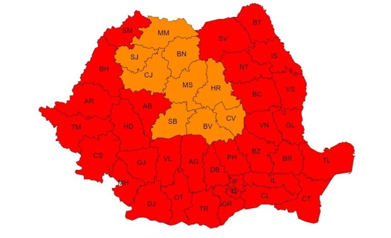 ANM a prelungit până marţi codul roşu de caniculă! Vom resimţi temperaturi de peste 45° și în Crișana și Transilvania