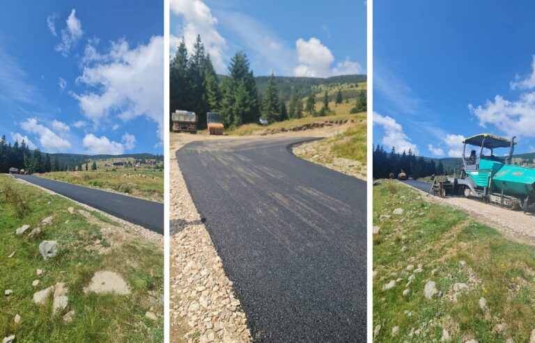 S-a asfaltat drumul care urcă din Rogojel spre cabana Salvamont de sub vârful Vlădeasa