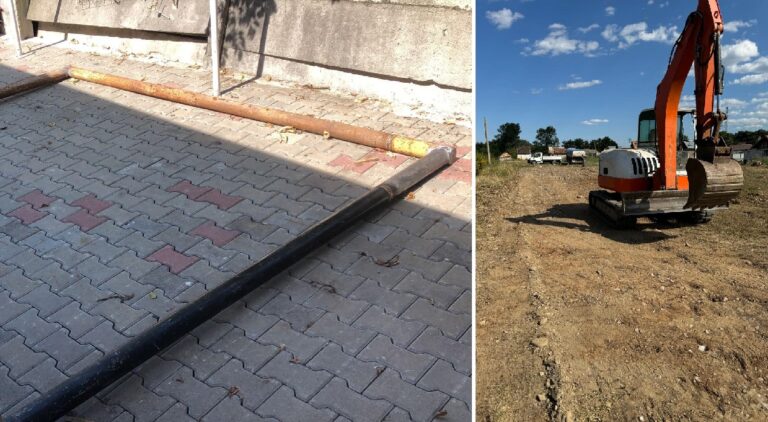 Primăria Teiuș: În cartierul Dăneata se lucrează la montarea scurgerilor pluviale îngropate