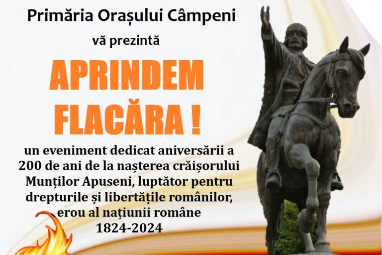 „Aprindem Flacăra” la Câmpeni, eveniment dedicat aniversării a 200 de ani de la nașterea lui Avram Iancu