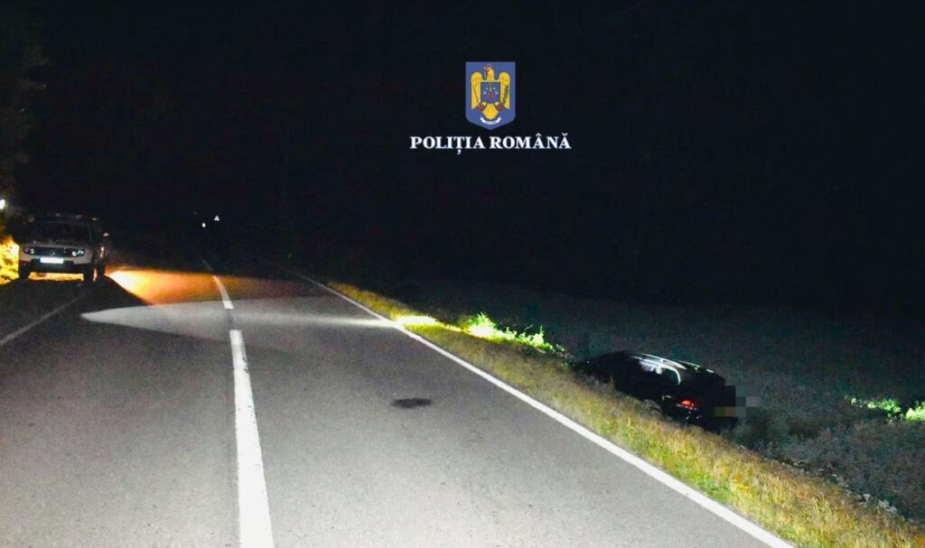 O mașină furată a fost oprită cu ajutorul unui dispozitiv spike, în Alba: Un tânăr a încercat să fugă dar a fost reținut de polițiști!