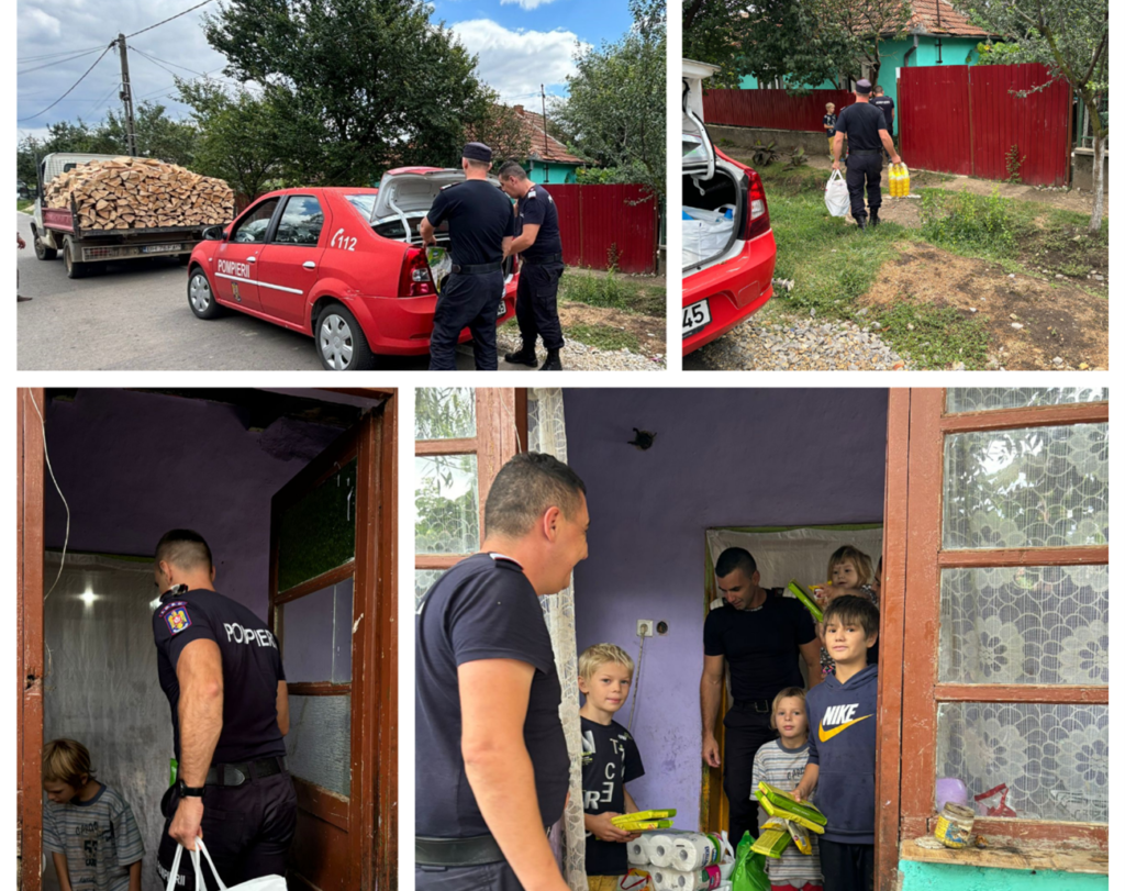 Pompierii bihoreni alături de cei șase copii ai unei familii greu încercate de soartă! Și cel mai mic act de bunătate pe care îl faci, poate schimba lumea!