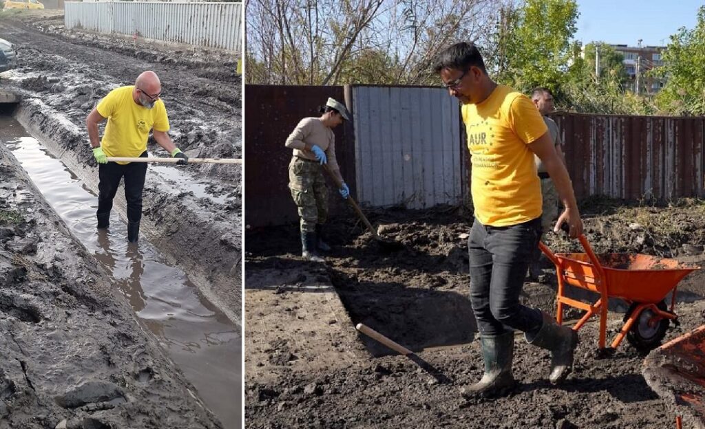 Zeci de hunedoreni au venit în ajutorul românilor din Galați nenorociți de inundații! Au lucrat prin noroaie și ploi pentru a veni în ajutorul fraților moldoveni!