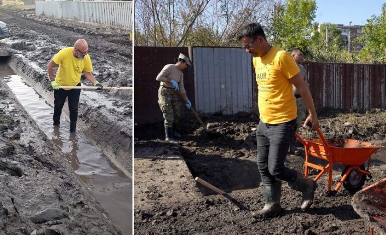 Zeci de hunedoreni au venit în ajutorul românilor din Galați nenorociți de inundații! Au lucrat prin noroaie și ploi pentru a veni în ajutorul fraților moldoveni!