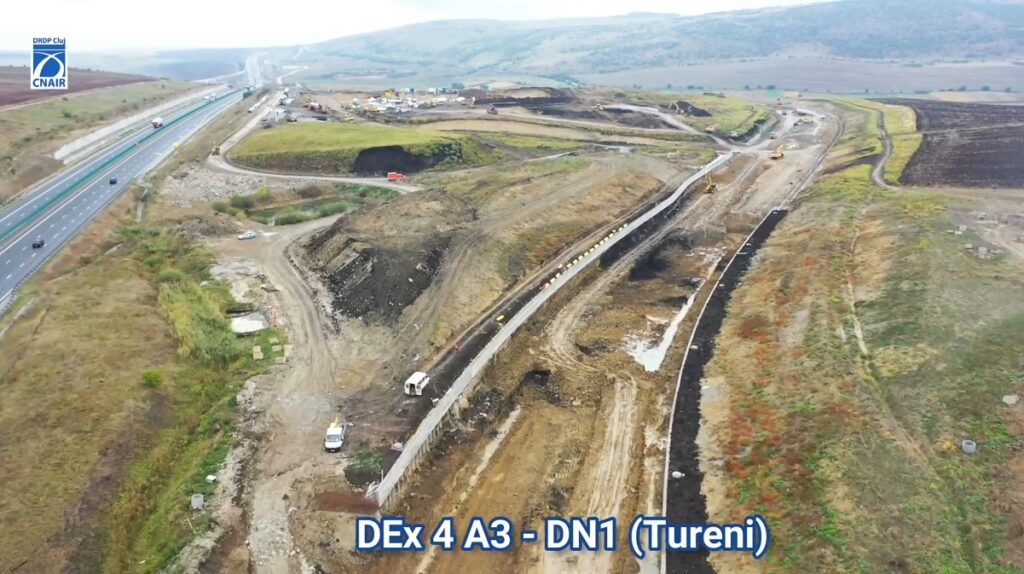 VIDEO de pe șantierul Drumului Expres – drum de legătură pentru asigurarea conexiunii dintre A3 – DN1