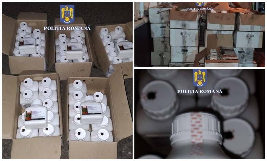 Doi ucraineni au fost reținuți de polițiști în Bihor: Au fost prinși cu peste 1.000 de litri de pesticide contrafăcute!