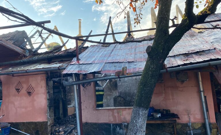 Incendiu la o gospodărie din Tăut. Pompierii au reușit să salveze din calea flăcărilor, două case