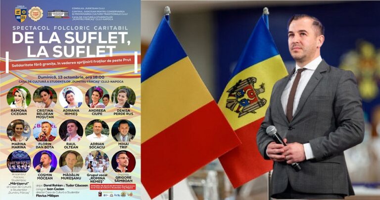 Spectacol caritabil la Cluj în vederea sprijinirii fraților de peste Prut. Flavius Milășan: „Suntem alături de frații moldoveni!”