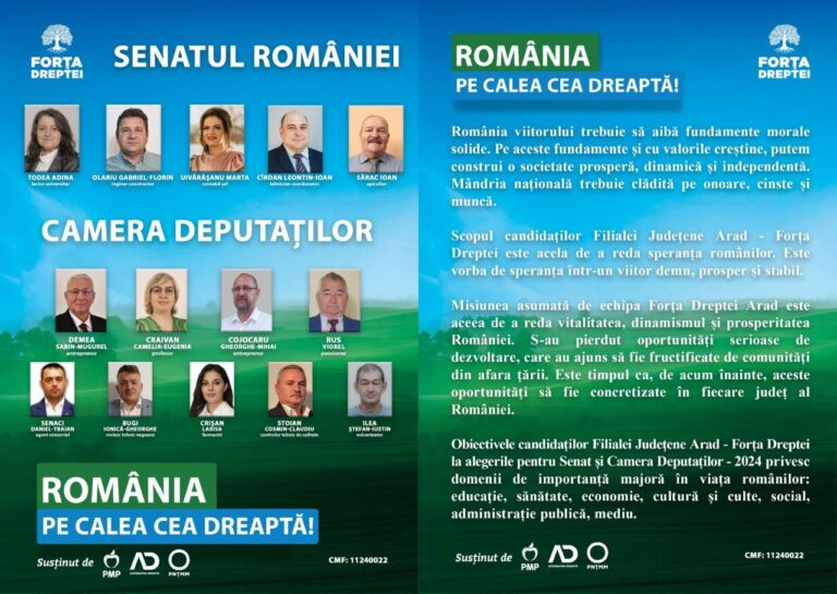 Sabin Demea, Forța Dreptei: Agricultura trebuie să redevină unul dintre motoarele economiei arădene