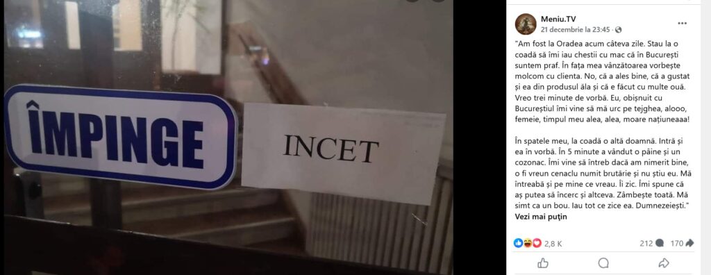 Graba nu strică bunătatea. Un bucureștean a rămas gură cască la o patiserie din Oradea: „Iau tot ce zice ea. Dumnezeiești!”