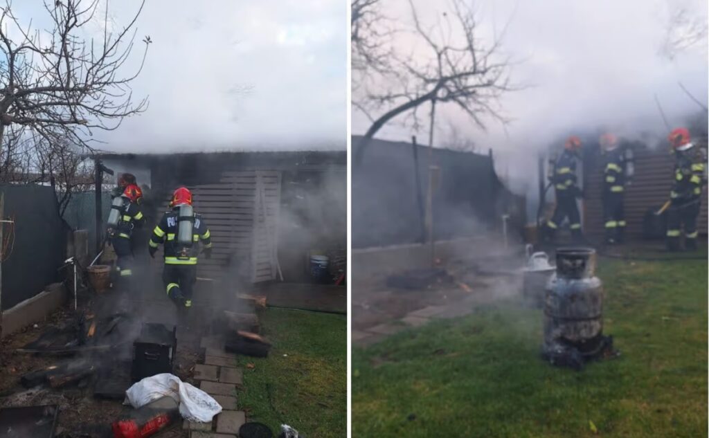 Un incendiu a izbucnit în cartierul Micești din Alba Iulia la o magazie de lemne
