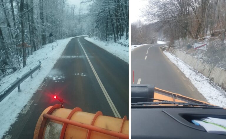 Atenție șoferi! În zona Aleșd se intervine pentru prevenirea formării poleiului pe DJ 764D, DJ 108I, DJ 108K, DJ 108J și DJ 764 Roșia Zece Hotare !