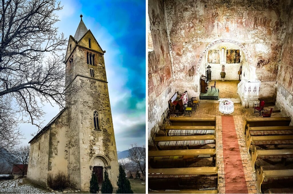 Biserica de piatră din Sântămăria Orlea are un tezaur pictural foarte valoros uimește care prin vechimea sa