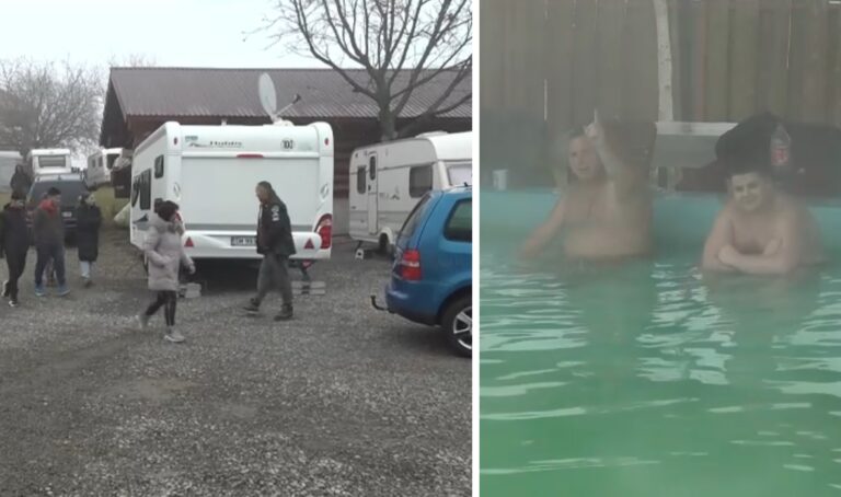 Mai mulți rulotiști din vestul ţării au trecut în Anul Nou într-un camping, la un ștrand termal de lângă Oradea