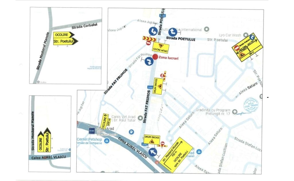 Circulație va fi restricționată pe strada Făt – Frumos din Arad