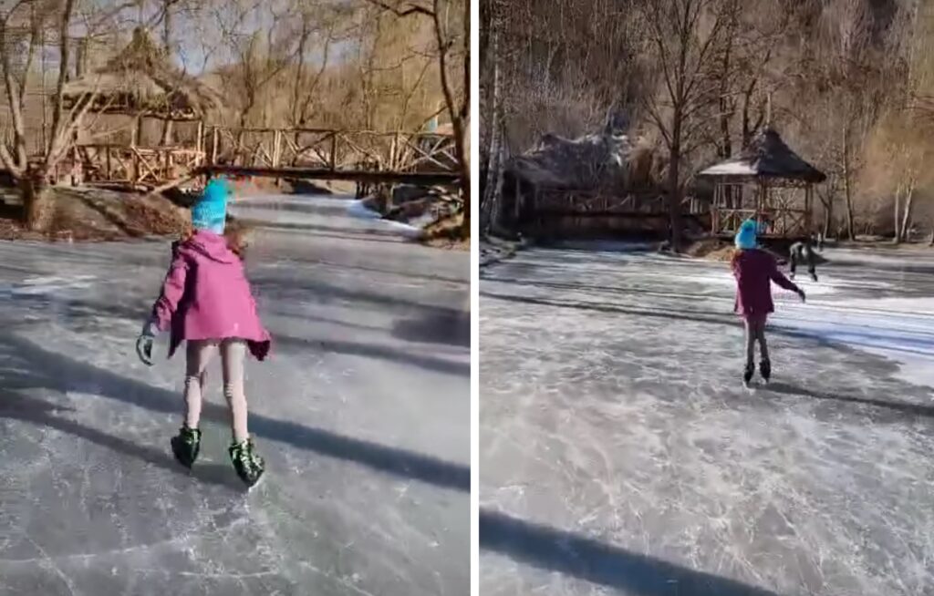 Patinoar în aer liber în Valea Drăganului
